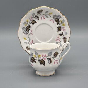 Vintage Royal Albert Hampton Shape Teacup And Saucer Leaves Of The Season
